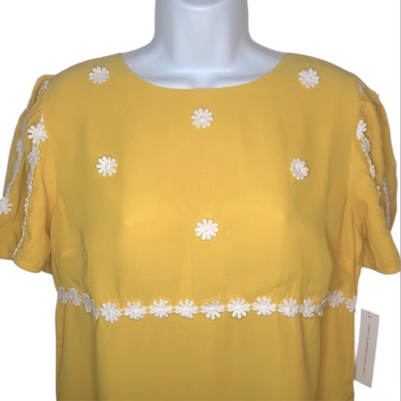 Modcloth How Sweet It Is Shift Dress Sunny Yellow Dress 70s Retro Mini 6/ Sm NWT - Picture 3 of 8